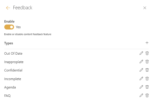 Manage feedback