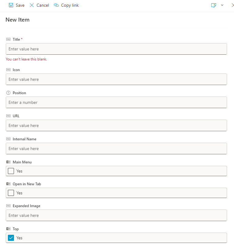Menu Entry