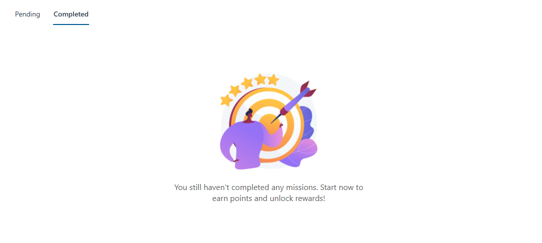 Missions webpart - no completed missions