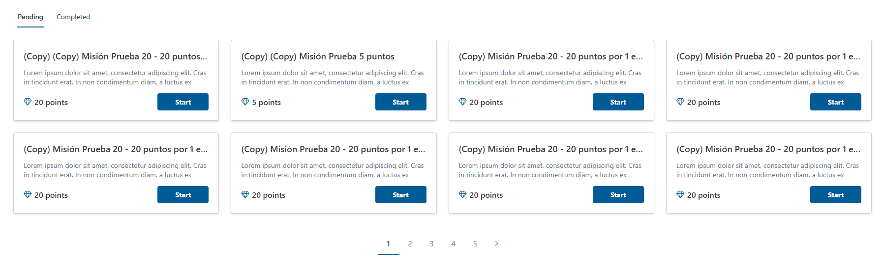 Missions webpart - pending missions available