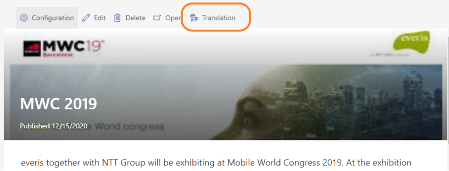 Multilanguage Translate Content