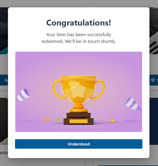 Success modal
