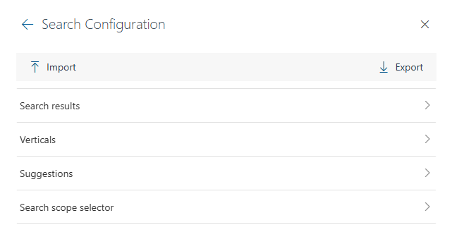 Search configuration