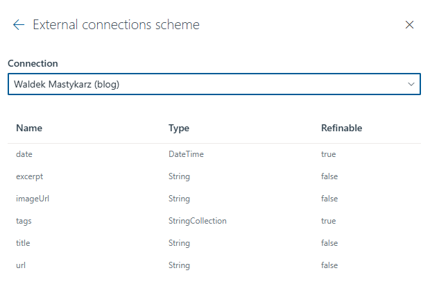 Search results external connections scheme