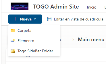Sidebar Folder